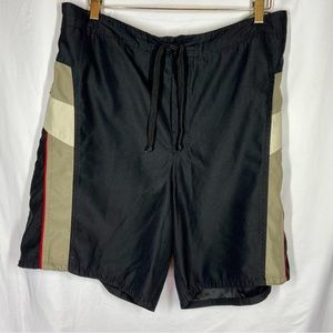 JOE BOXER Mens Swim Trunks XXL Board Shorts Black Brown Red
